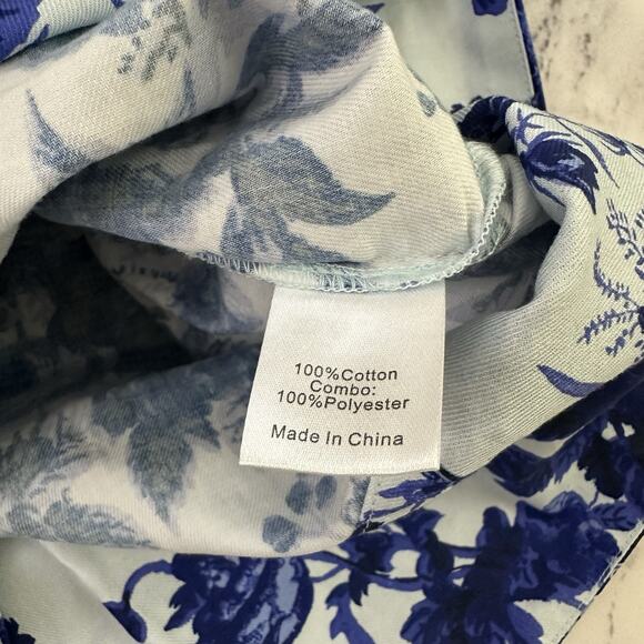 Tuckernuck Sapphire Bloom Bella Dress Size S Blue Floral Bow Trim Mini Pockets - Picture 7 of 12